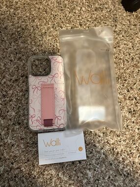Walli Pink Ribbon Pattern Phone Case with Card Holder